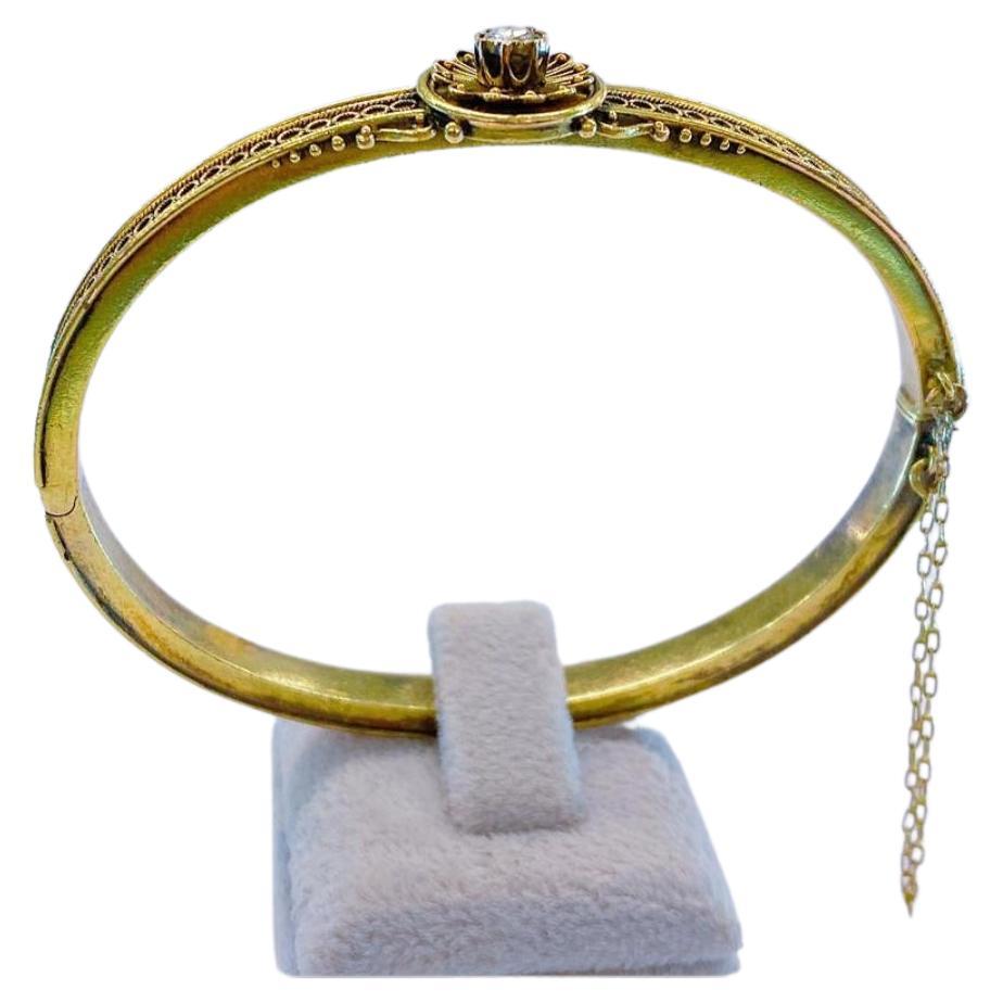 Bracelet jonc ancien Astro Hungerian Empire en or Bon état - En vente à Cairo, EG