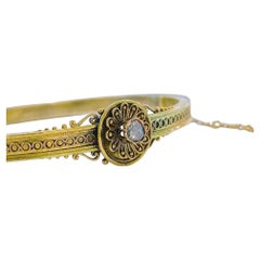 Antique Astro Hungerian Empire Gold Bangle Bracelet