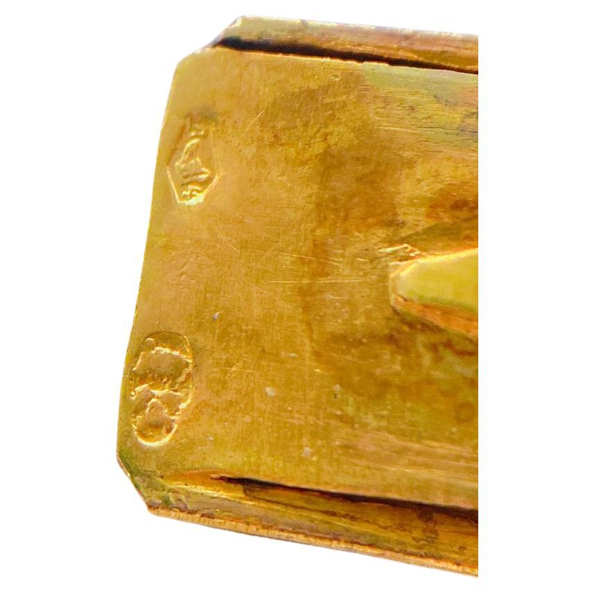Antique Austro Hungerian Empire Emerald Gold Bangle Bracelet For Sale 1
