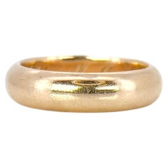 Antique 14K Gold Band, H. to M. July 14- 1909, Size 5.25