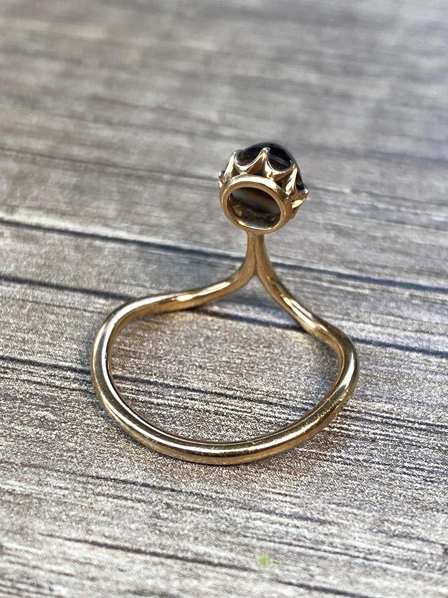 Antique 14k Gold Banded Agate Ring Engagement Signet Box For Sale 6
