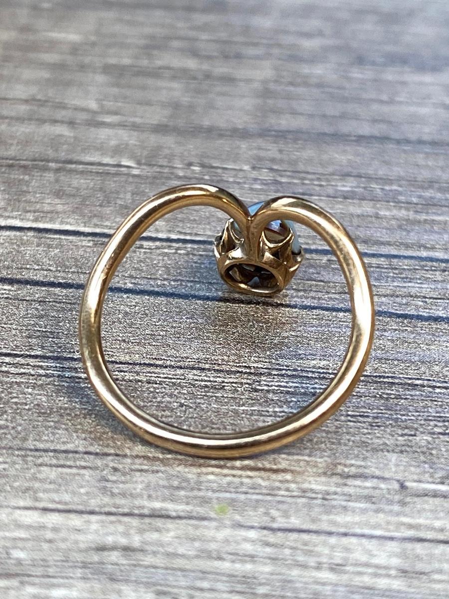 Antiker 14k Gold Banded Achat-Ring Verlobungsring, Siegelschachtel im Angebot 7