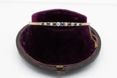 Antique 14k gold bracelet with old-cut sapphires and diamonds, Austria 1872-1902
