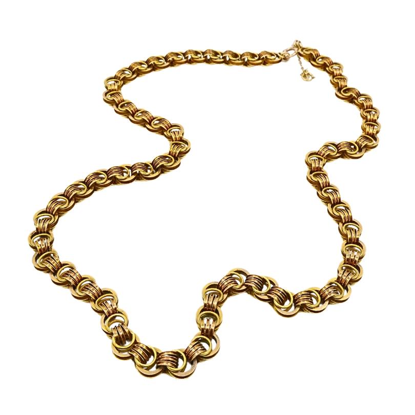 Antique 14k Gold Chain Necklace In Good Condition For Sale In Beverly Hills, CA