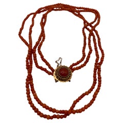 Antique 14k Gold Coral Beaded Necklace
