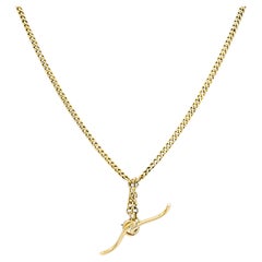 Antique 14k Gold Curb Link Necklace with Hook Clasp, Dated 1918