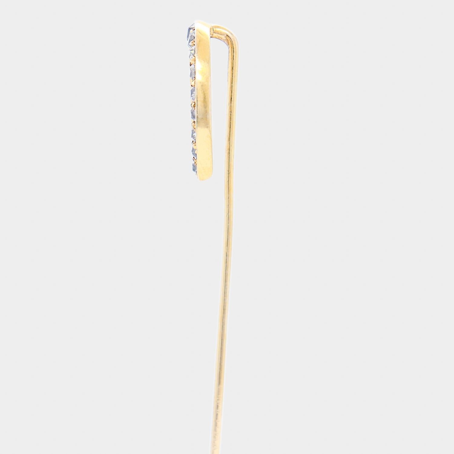 Antike 14k Gold & Diamant Hufeisen Stickpin im Zustand „Gut“ in Philadelphia, PA