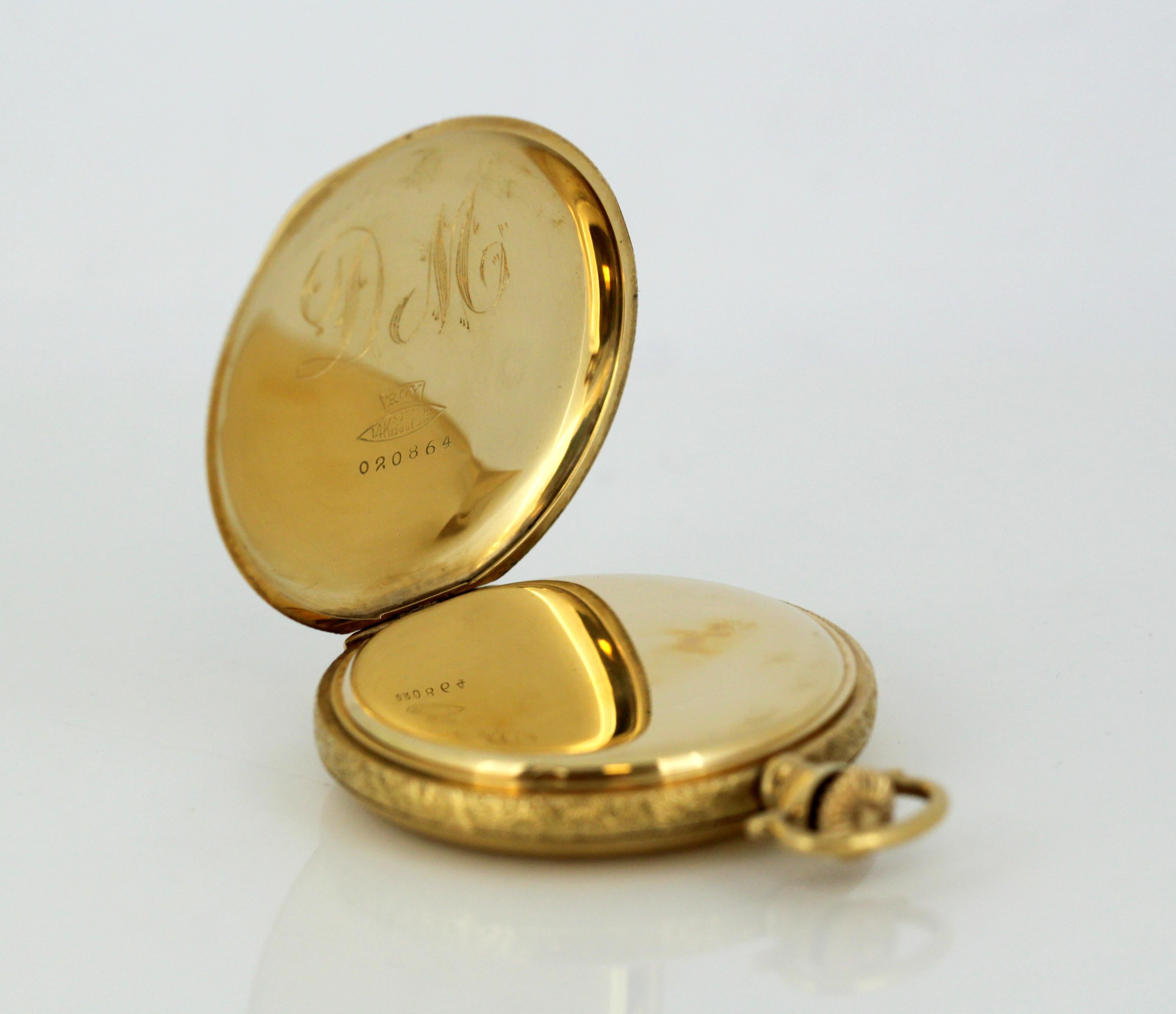 Antique 14 Karat Gold Elgin Pocket Watch, circa 1895 4