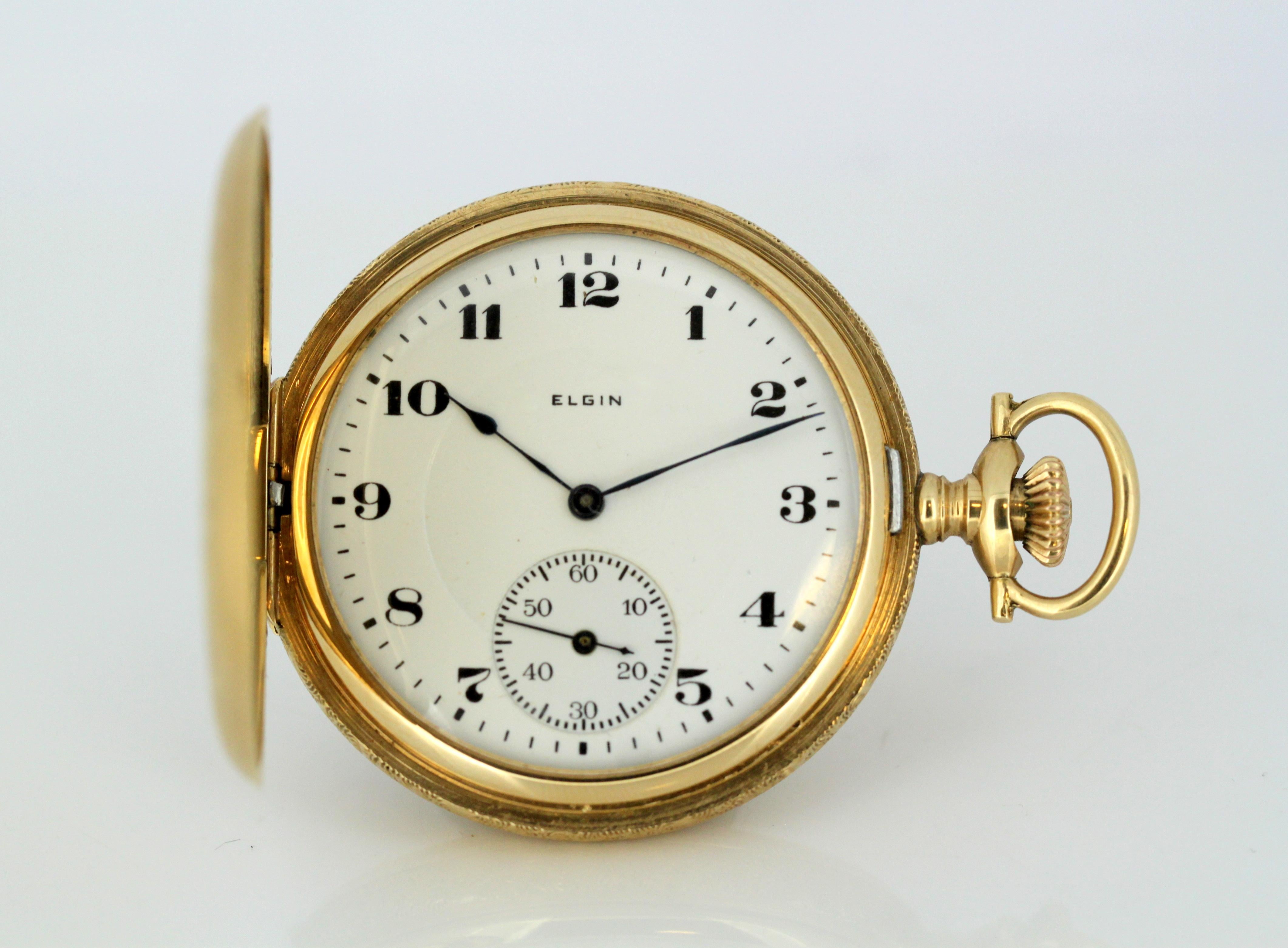 Antique 14 Karat Gold Elgin Pocket Watch, circa 1895 1