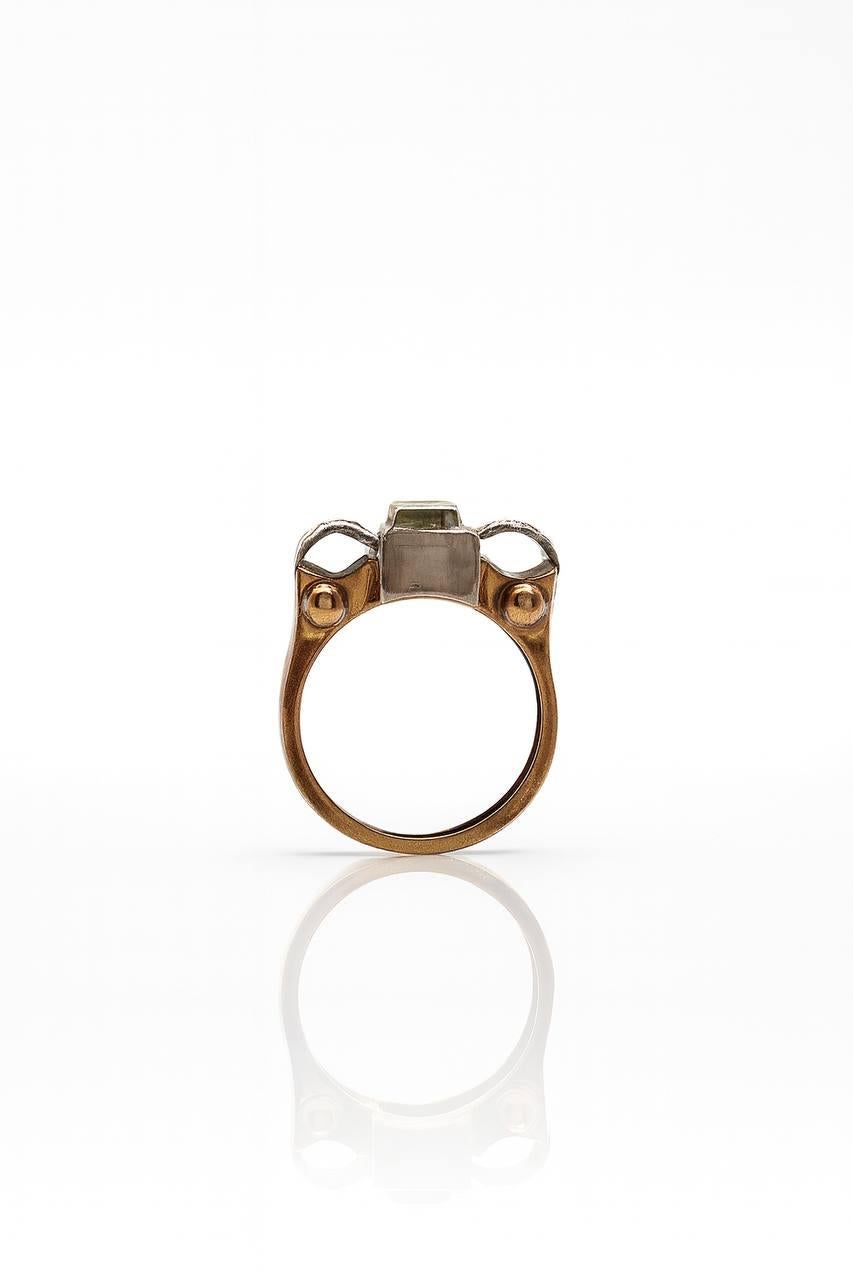 Antiker 14k Gold Smaragd Ring im Zustand „Hervorragend“ im Angebot in Firenze, FI