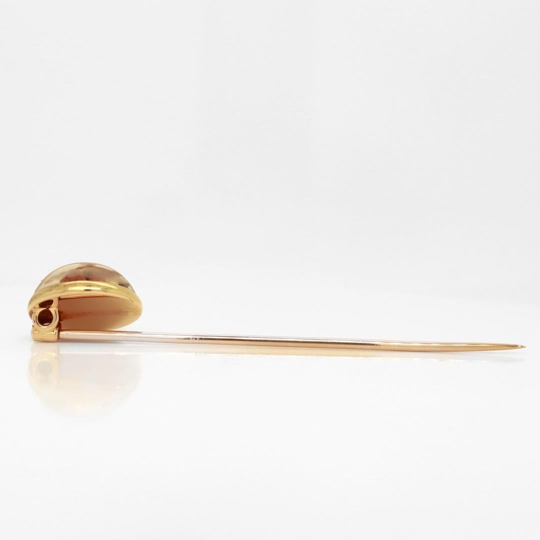 Antique 14k Gold & Essex Crystal Fox's Head Stickpin For Sale 7