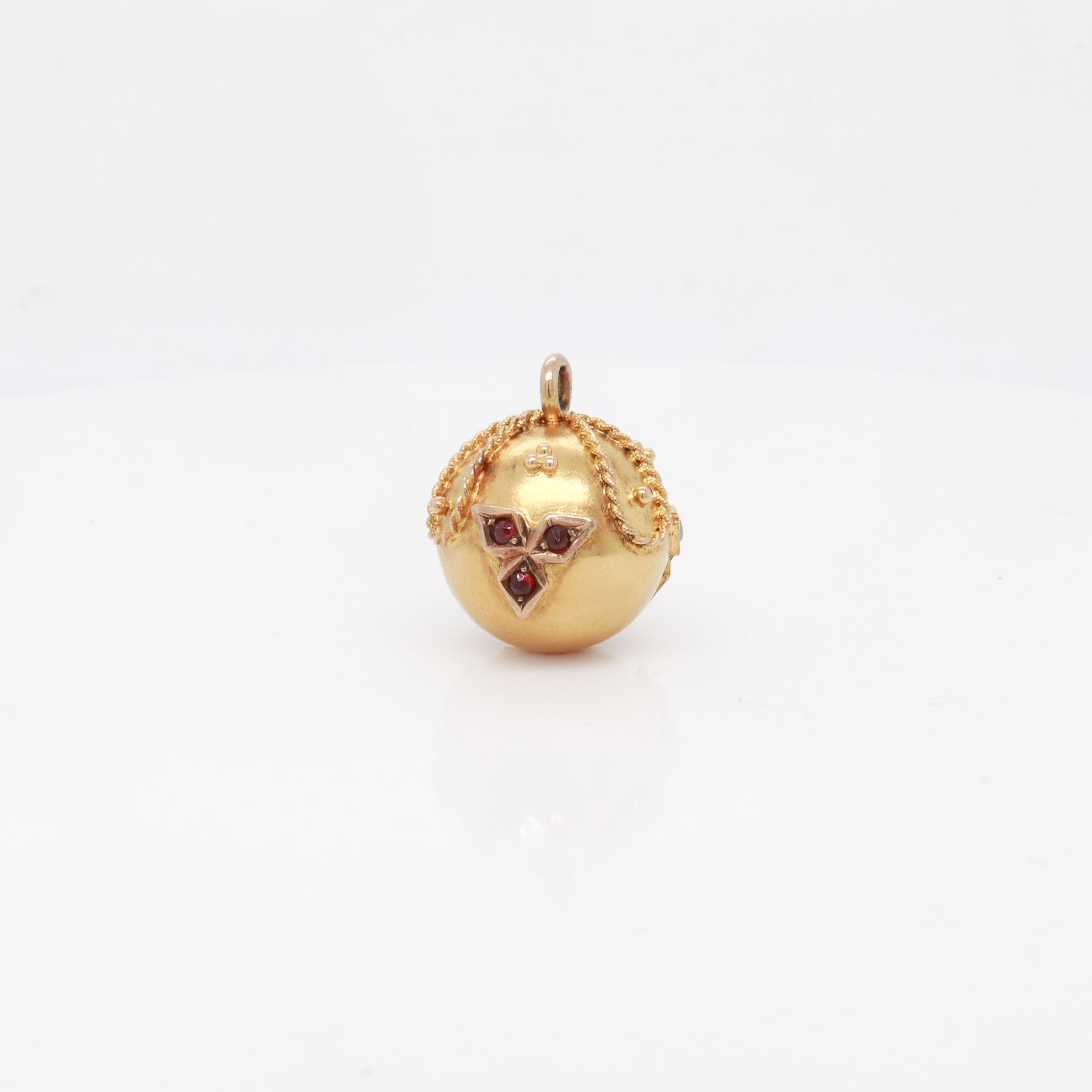 Antique 14K Gold Etruscan Revival Ball Shaped Watch Fob or Charm 3
