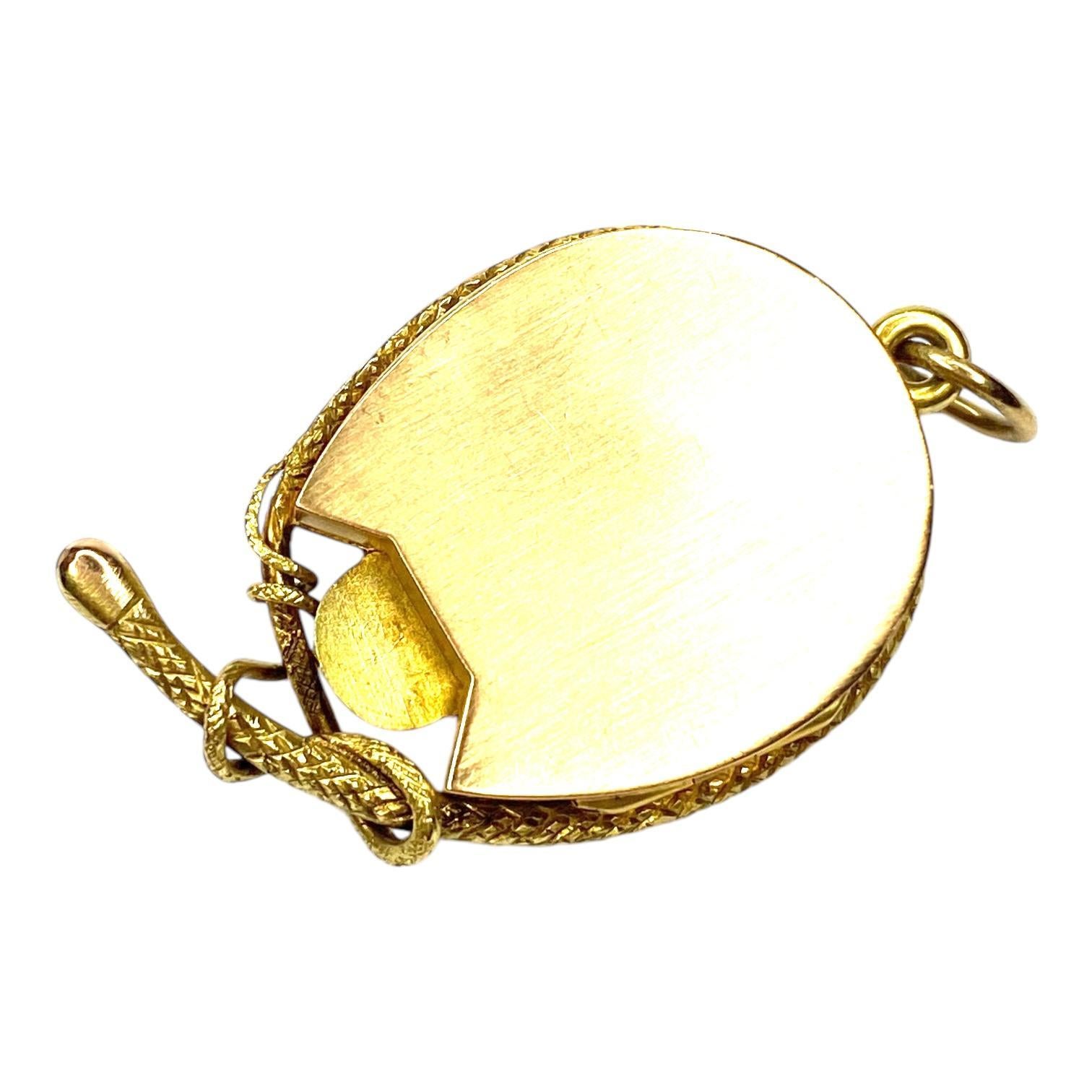Women's or Men's Antique 14K Gold Horseshoe Jockey Locket