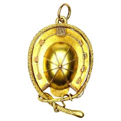Antique 14K Gold Horseshoe Jockey Locket