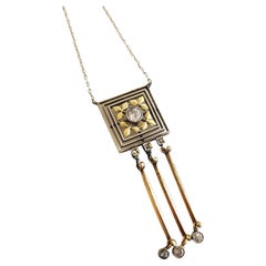 Antique Russian Diamond Gold Necklace