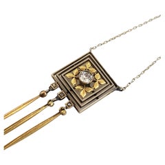 Antike Diamant-Gold-Halskette