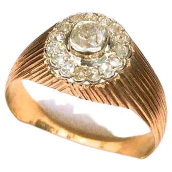 Antique Old Mine Cut Diamond Gold Ring For Sale