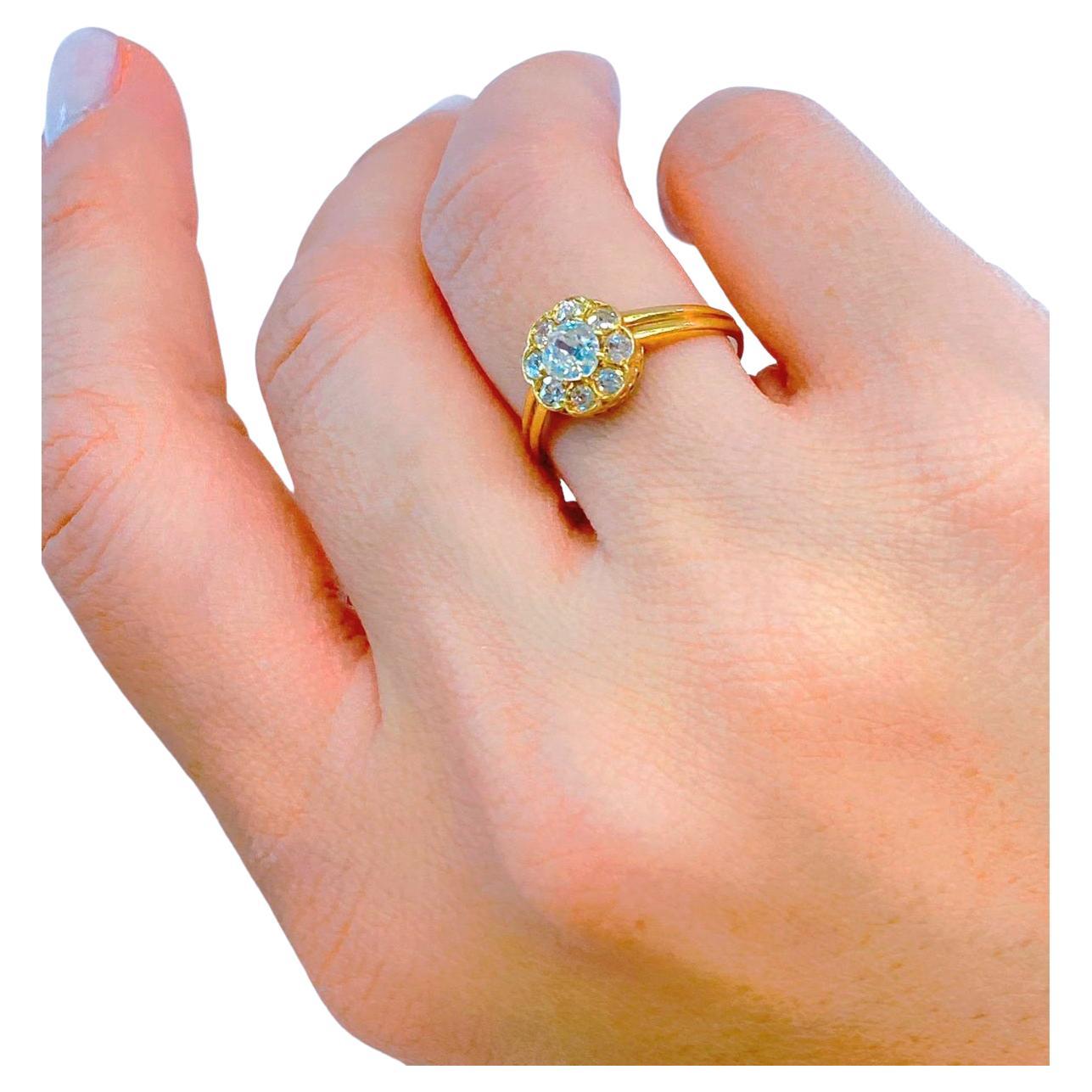 Antiker Solitär-Goldring mit Diamant im alten Minenschliff im Zustand „Gut“ im Angebot in Cairo, EG