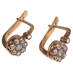 Pendientes de Oro con Diamantes Antiguos de Mina