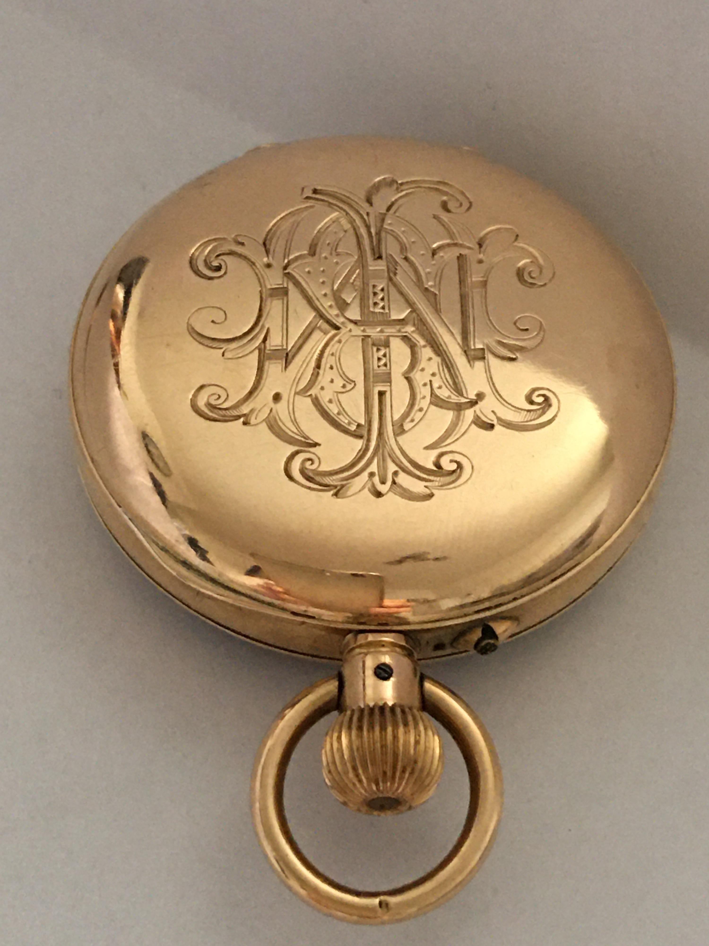 Antique 14K Gold Penlington & Batty Liverpool & Manchester Small Pocket Watch For Sale 4
