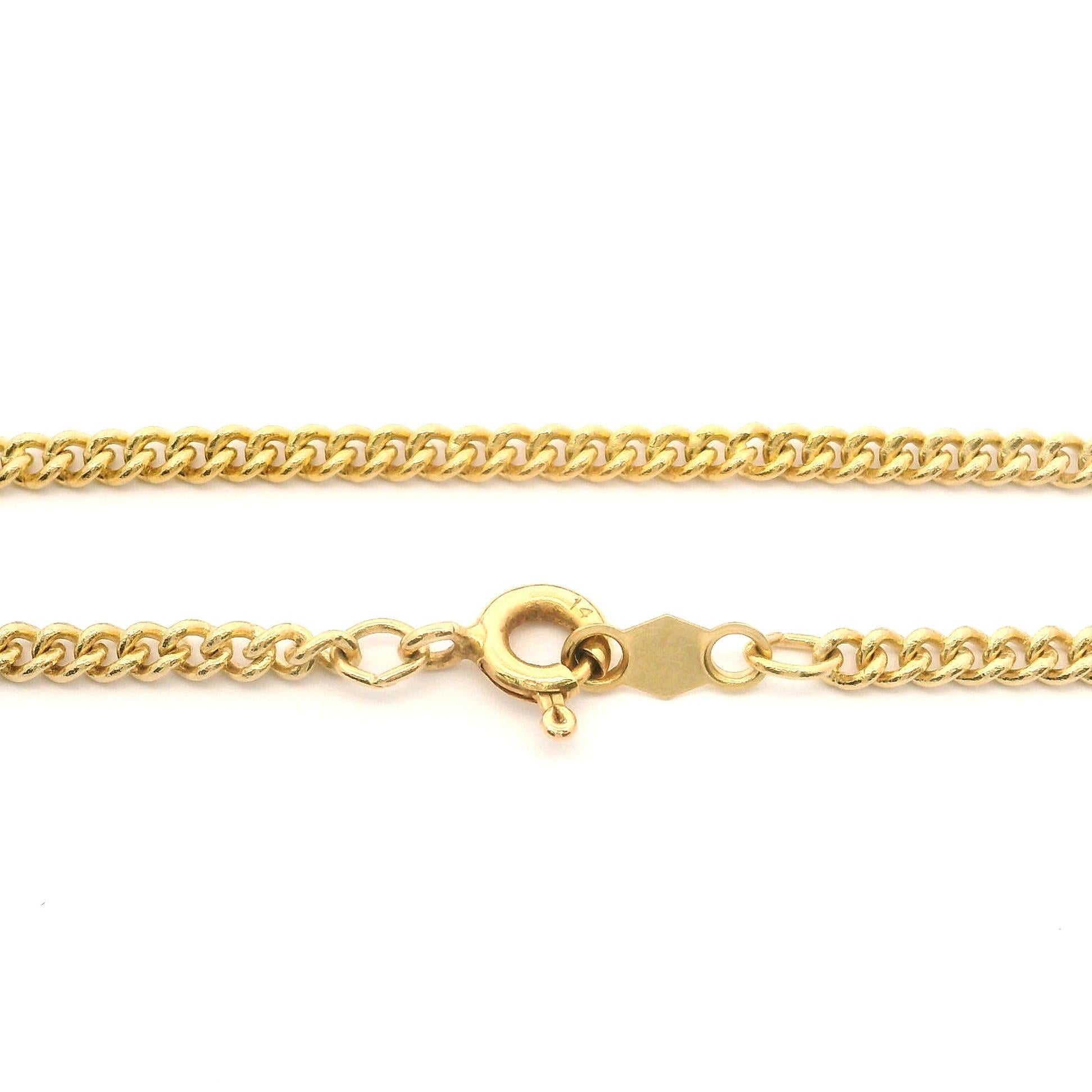 --Stone(s):--
(11) Natural Genuine Diamonds - Old European Cut - Bezel Set - VS2-SI2 Clarity - H-J Color
Total Carat Weight: 4.62 (approx.)

Material: 14k Solid Yellow Gold w/ Platinum on Top
Weight: 13.44 Grams
Chain Type: Cable Link Chain
Chain
