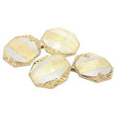 Antique 14k Gold
Platinum Grooved Engraved Work Octagon Shape Cufflinks Antique 14k Gold
Platinum Grooved Engraved Work Octagon Shape Cufflinks