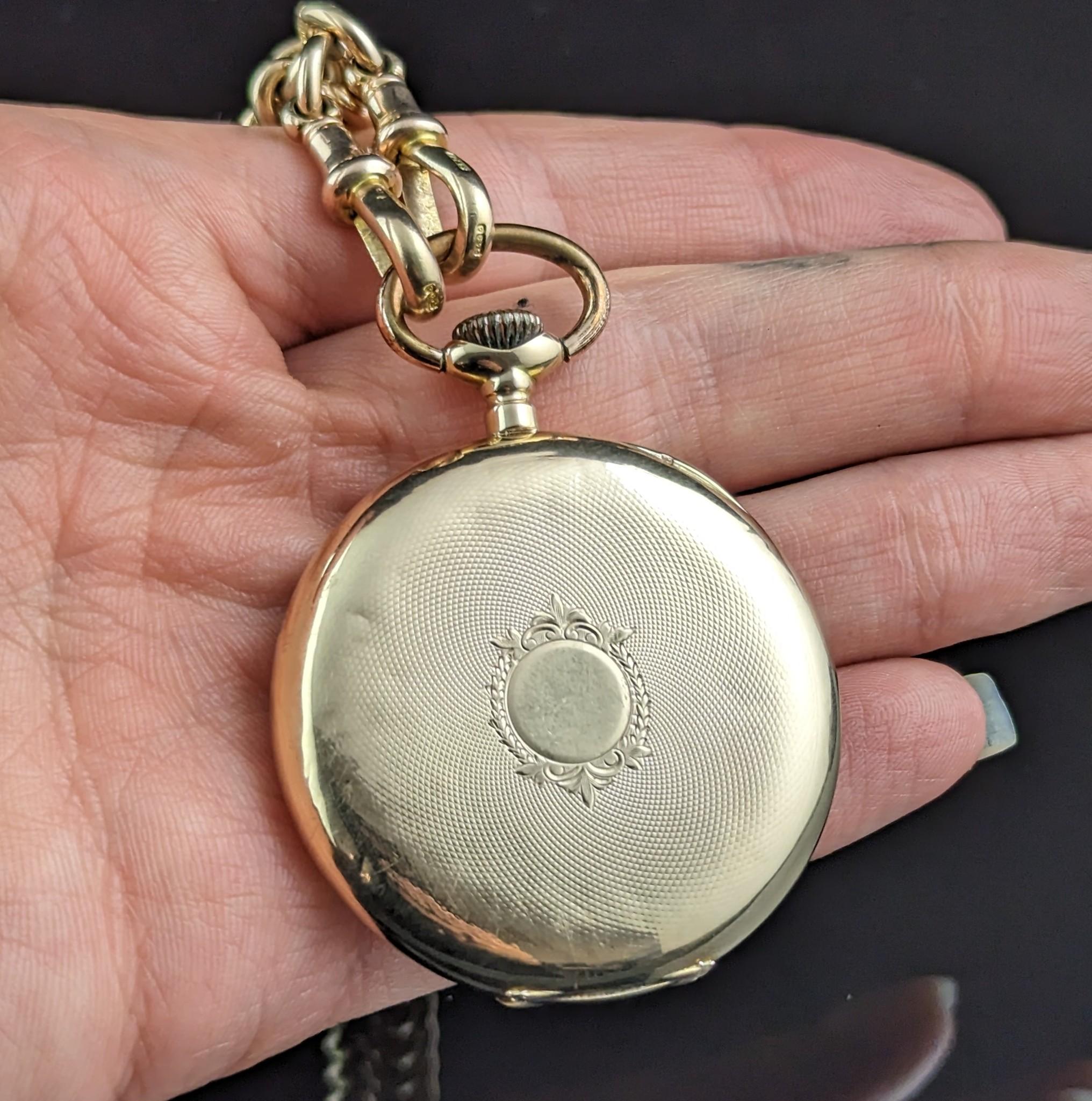 Antique 14k gold pocket watch, Moeris, open face  2