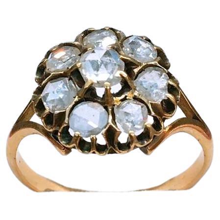 Women's Antique Rose Cut Diamond Gold Ring For Sale