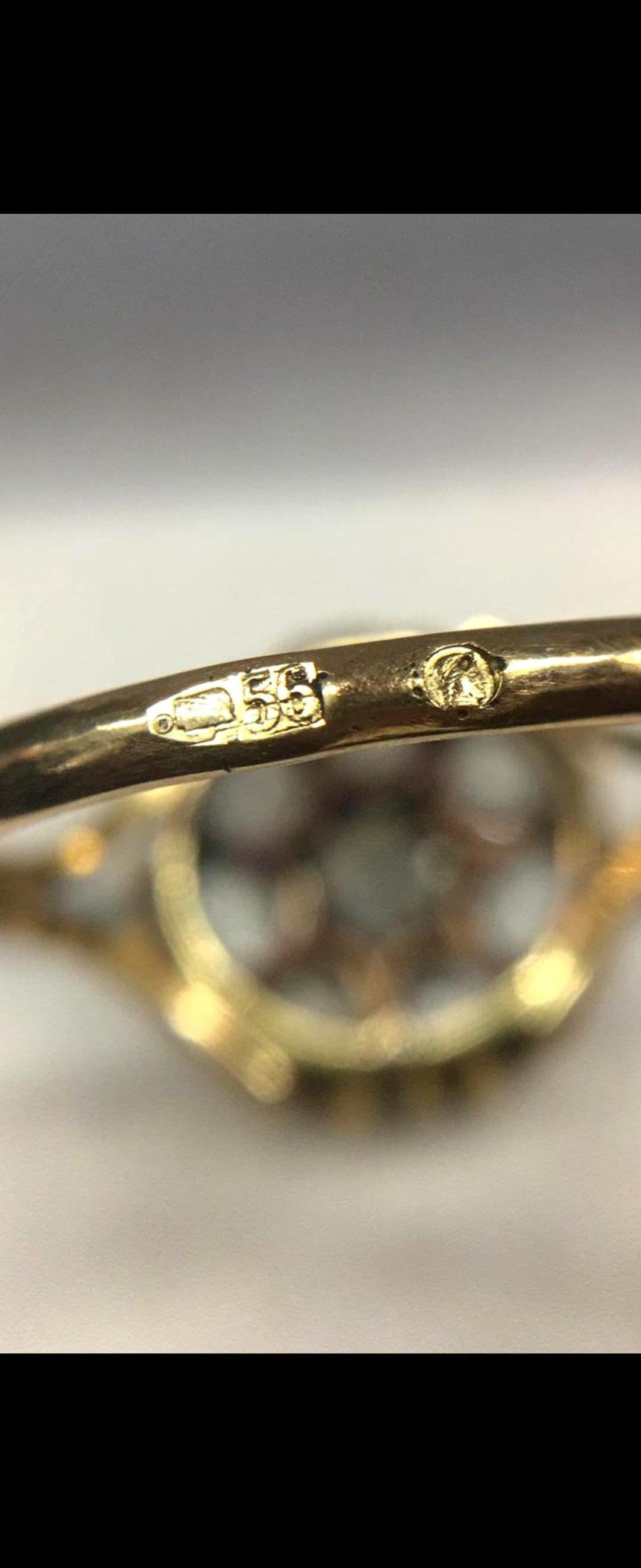 Antique Rose Cut Diamond Gold Ring For Sale 3