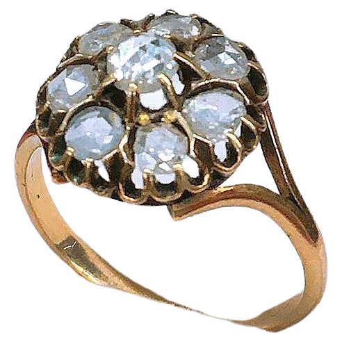 Antique Rose Cut Diamond Gold Ring For Sale