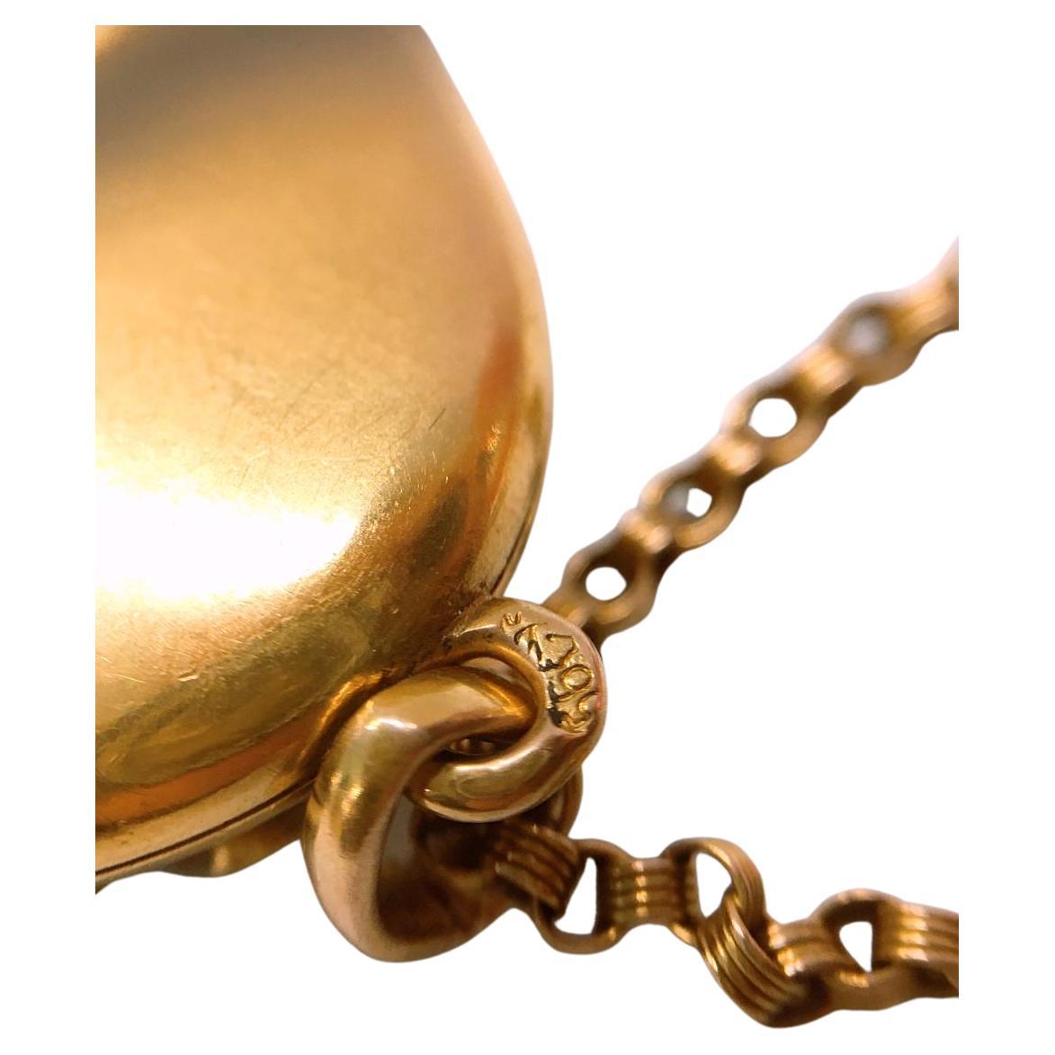 Women's Antique  Demantoid Russian Gold Locket Pendant For Sale