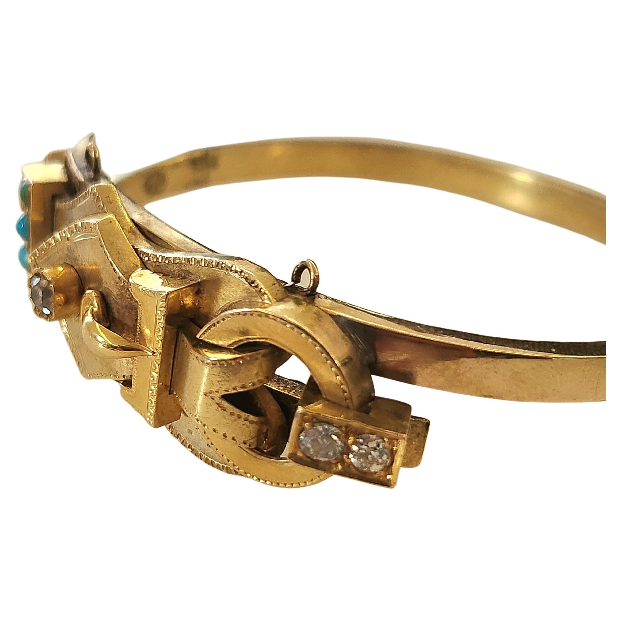 Bracelet jonc russe ancien en or Pour femmes en vente