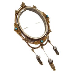 Antique Russian Diamond Locket Gold Pendant