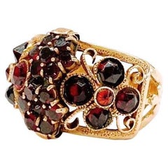 Antique 14k Gold Russian Garnet Ring