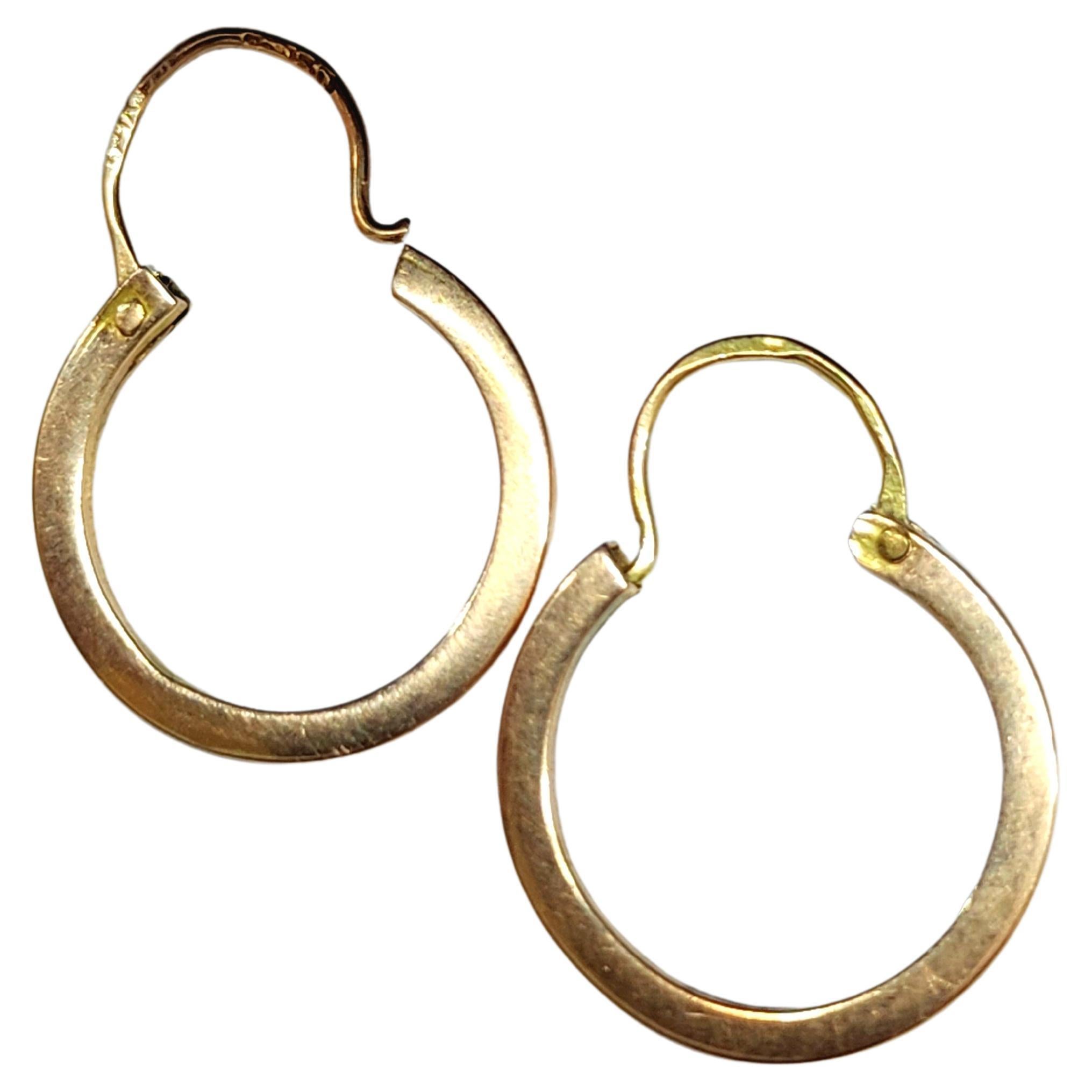 Antique 1907s Russian Gold Hoop Earrings