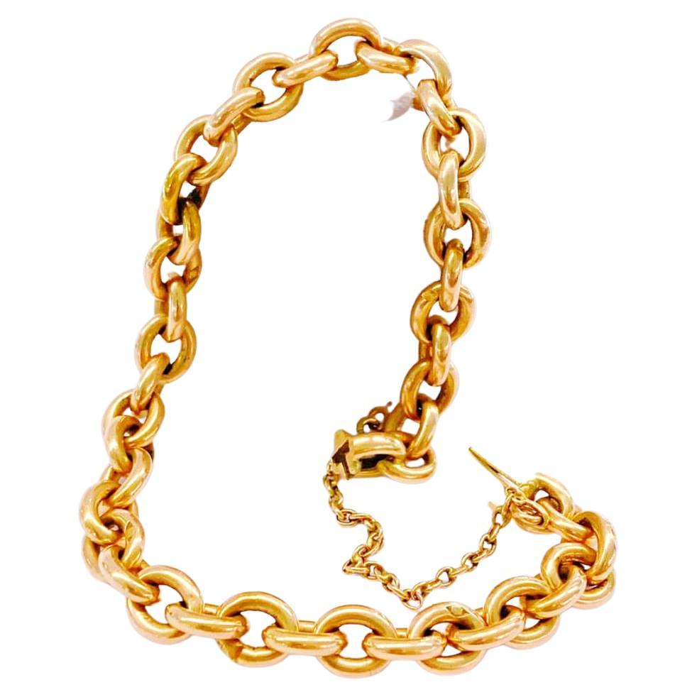 Antique Russian Gold Link Bracelet For Sale 1