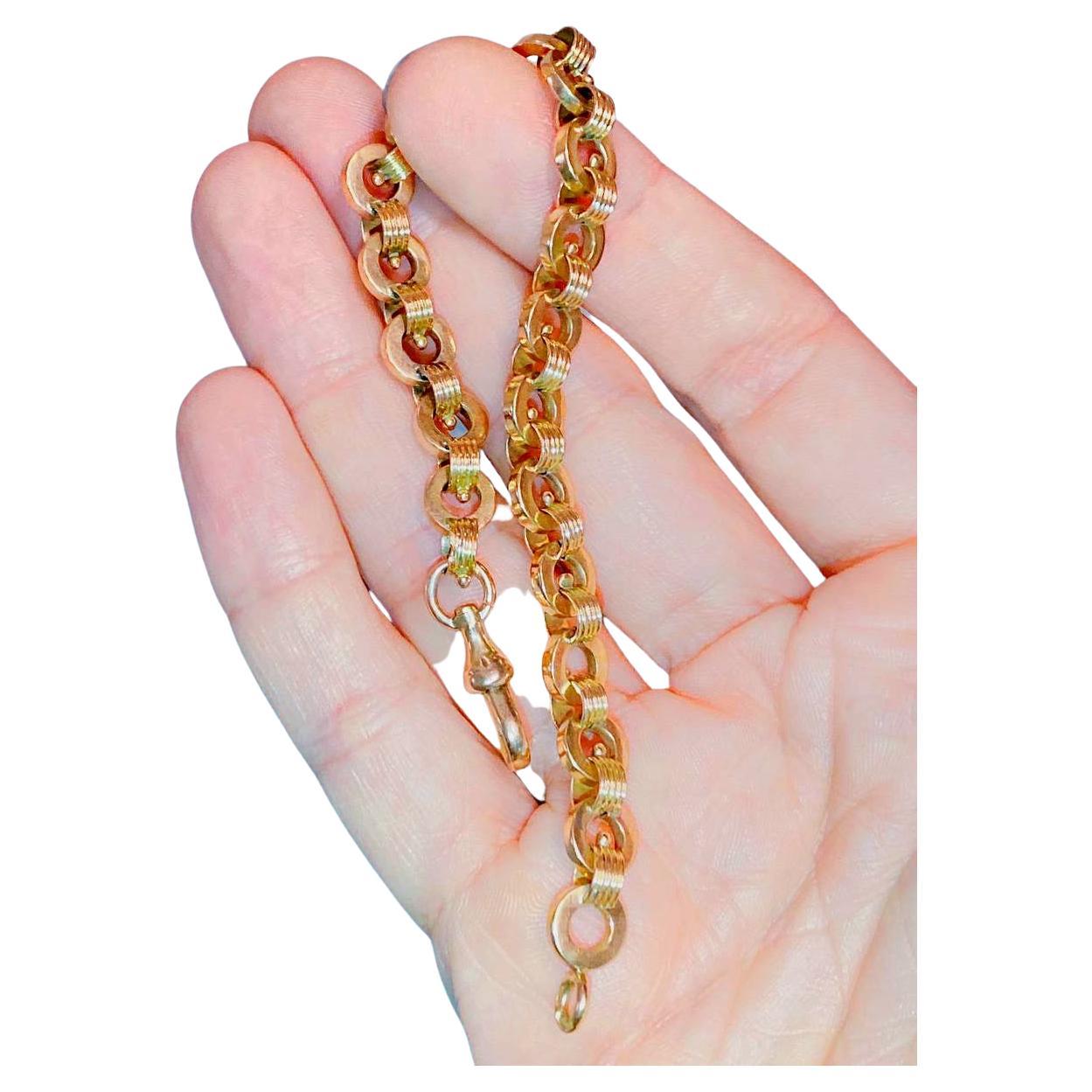 Antique Russian Link Gold Bracelet For Sale 3