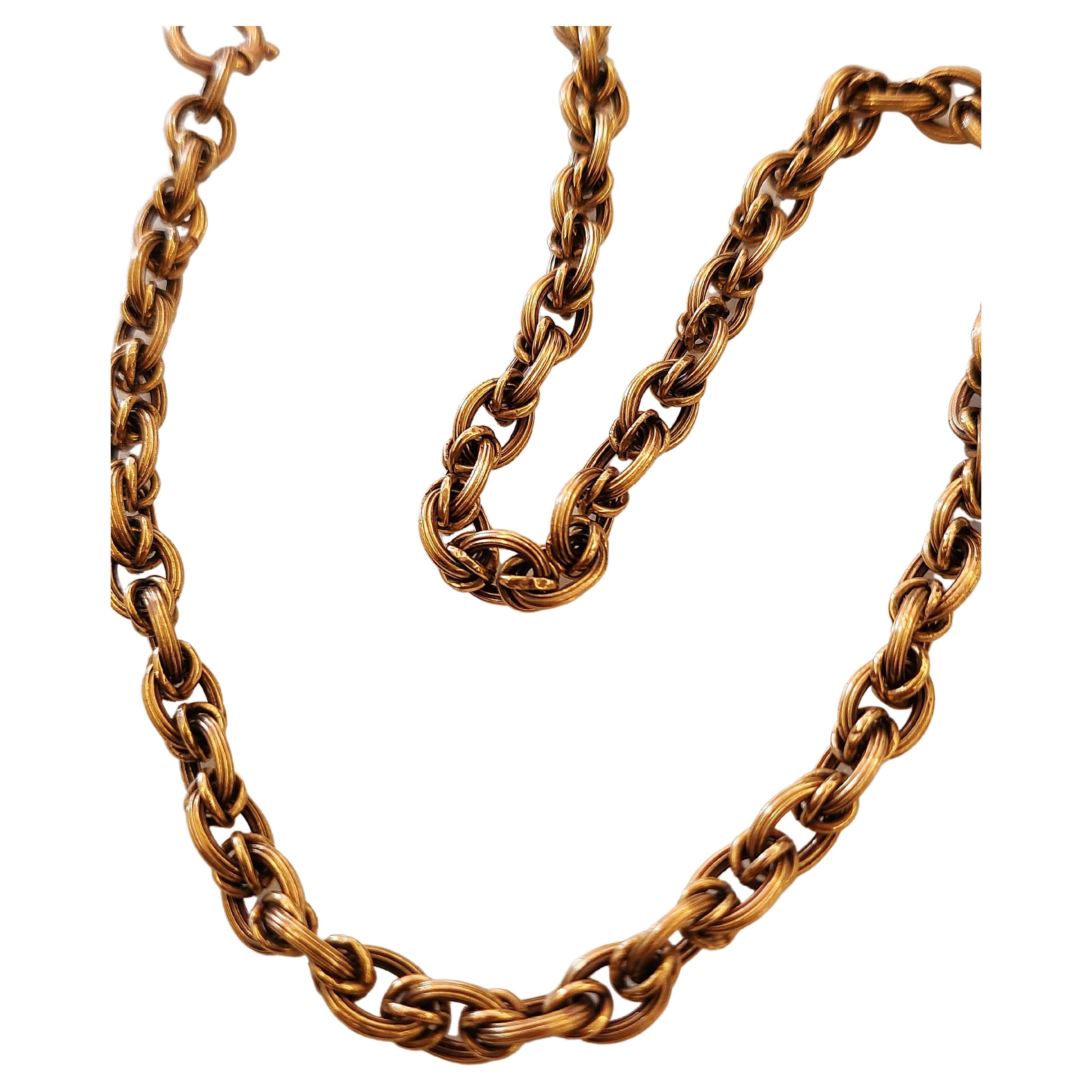 Antique Link Chain Russian Gold Necklace
