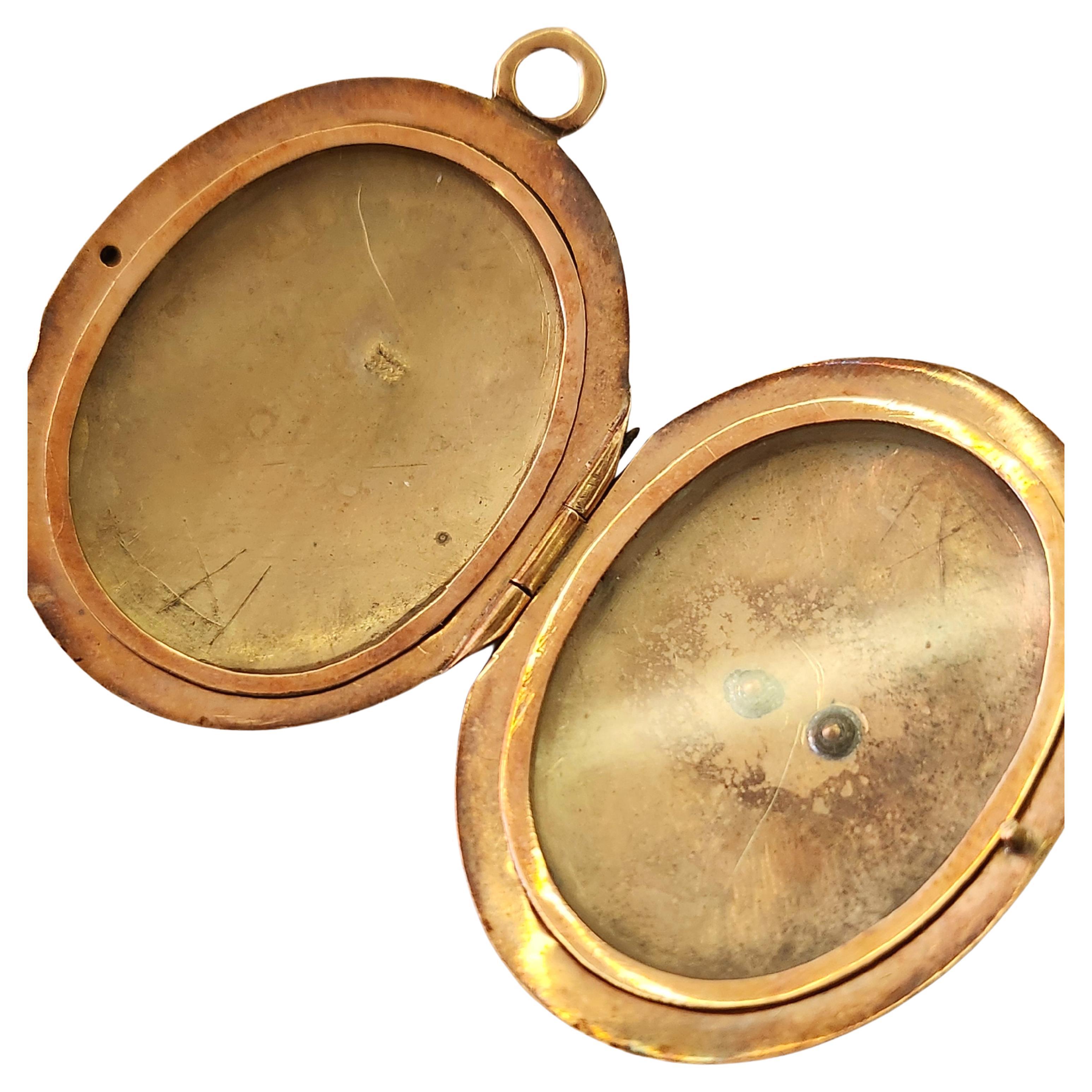 Women's Antique 1883s Russian Gold Locket Pendant For Sale