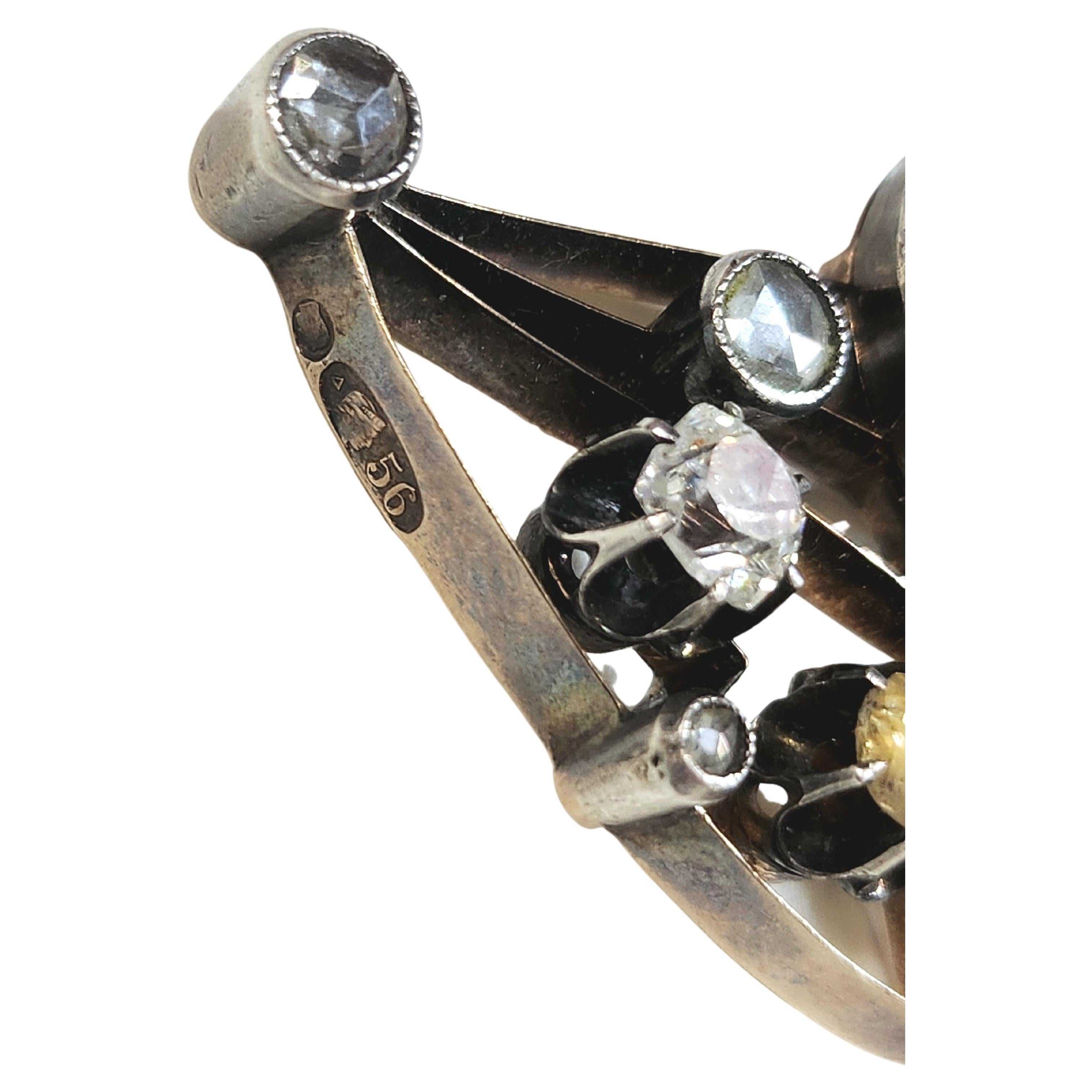 Antike 1910er Jahre Diamant-Halskette mit russischem Anhänger 6