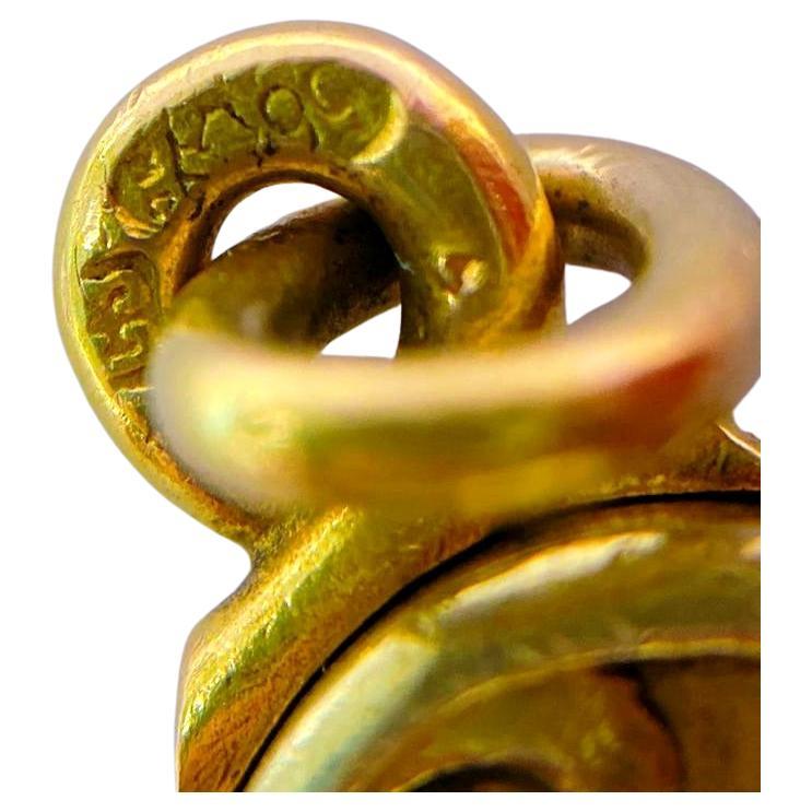 Antique Sapphier Russian Gold Locket Pendant For Sale 1