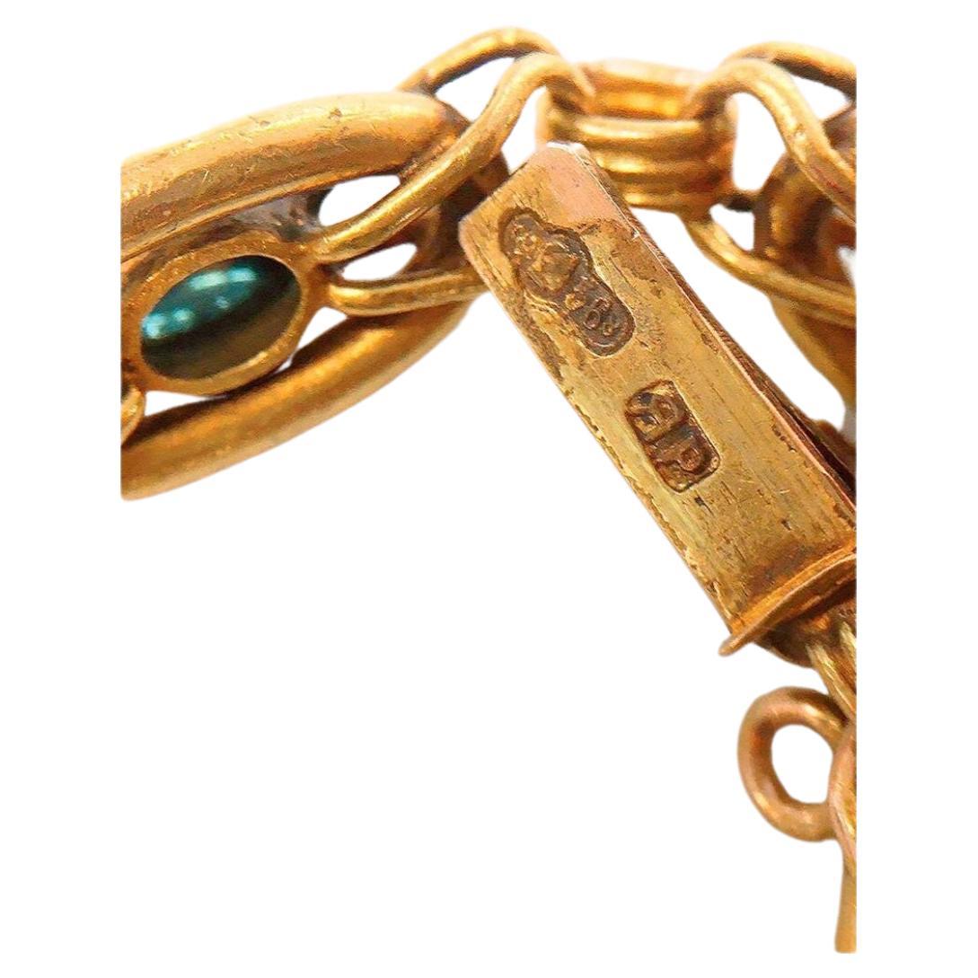 Antikes russisches Saphir-Gliederarmband aus Gold  im Angebot 1