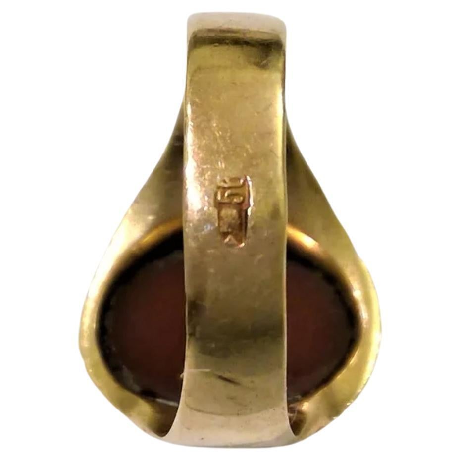 Antique Signet Russian Gold Ring For Sale 2