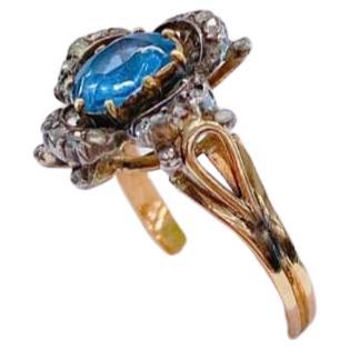 Antique Sapphire And Diamond Gold Ring For Sale 2