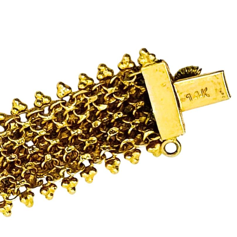 Antique 14k Gold Sapphire Bracelet Floral Design en vente 5