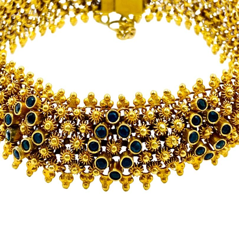 Antique 14k Gold Sapphire Bracelet Floral Design en vente 6