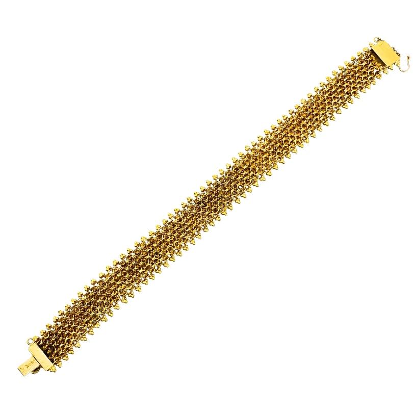 Antique 14k Gold Sapphire Bracelet Floral Design en vente 3