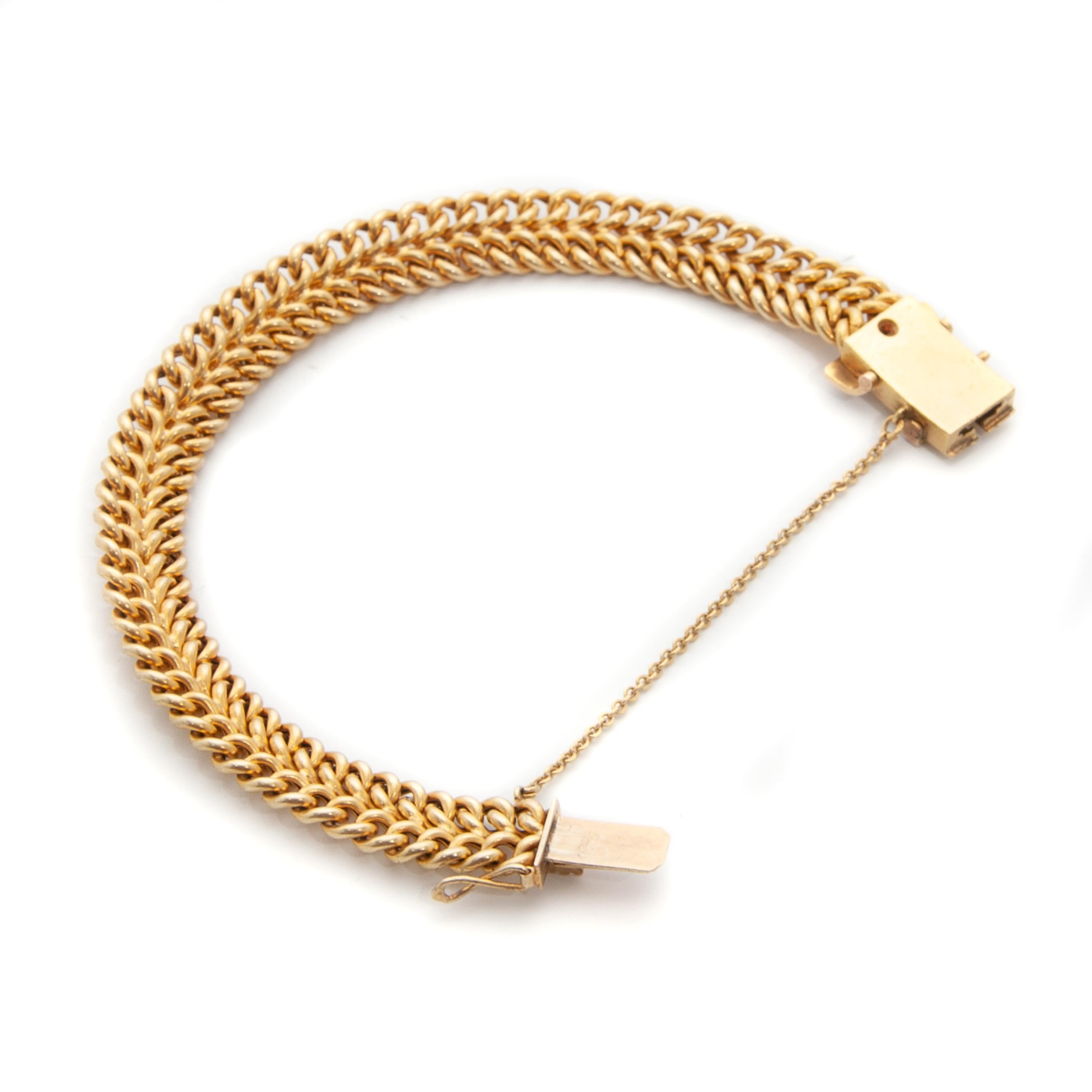 Antikes viktorianisches 14K Gold Saatperlen-Schnalle-Armband  im Angebot 3