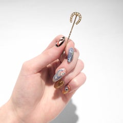 Antique 14k Gold & Seed Pearl Horseshoe Stickpin