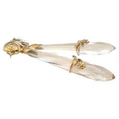 Antique Victorian Rock Crystal Gold Earrings